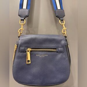 Marc Jacobs Dark Blue Crossbody Bag with Gold Accents